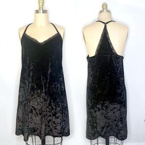 Vintage Velour + Lace Trim Slip Dress / Nighty